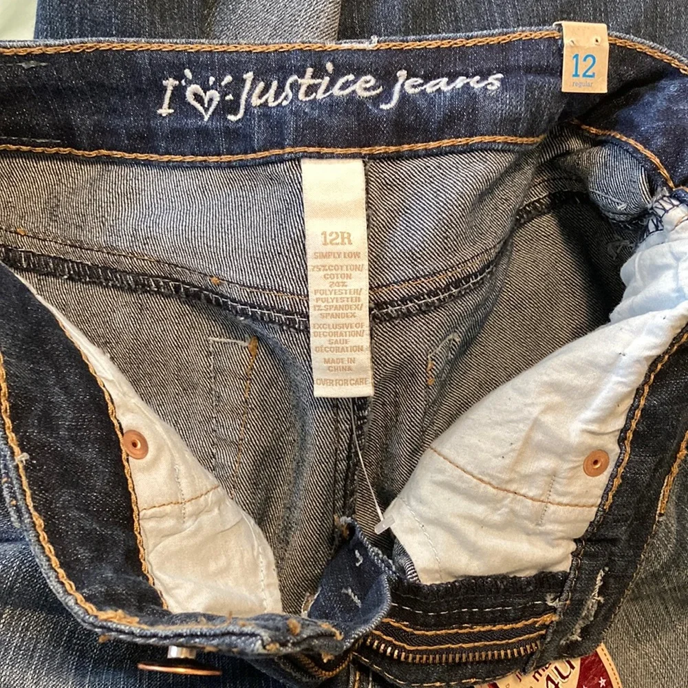 NWT girls size 12 12R Simply Low Skinny boyfriend blue jeans cuffed